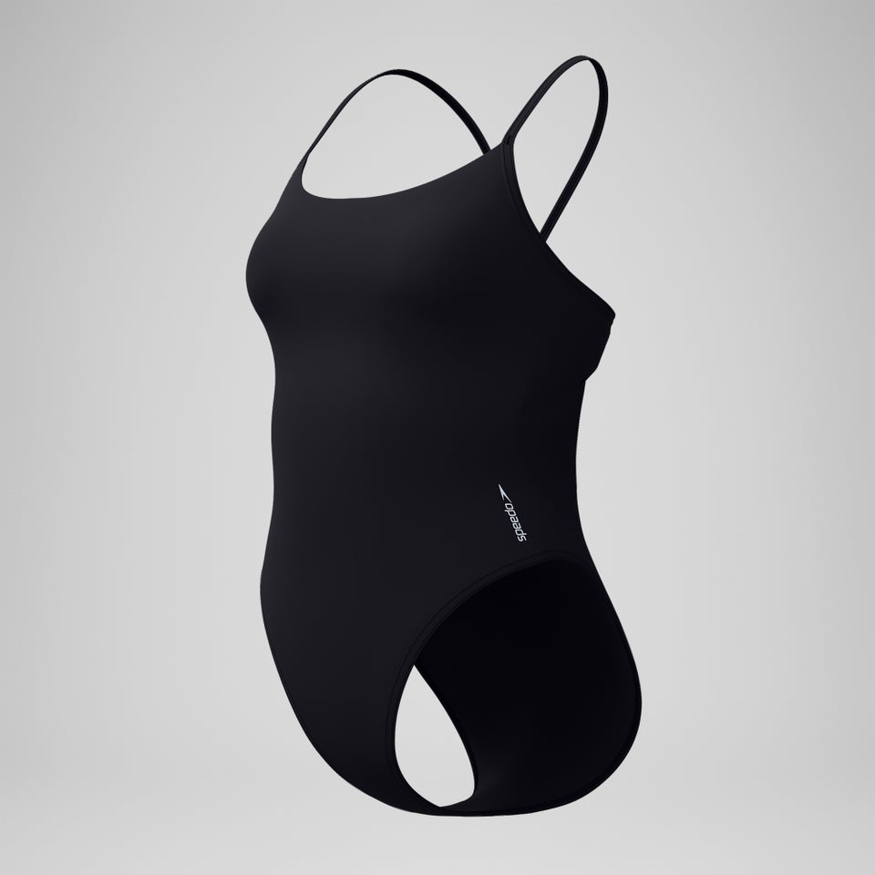Women's Solid Racerback One Piece Black