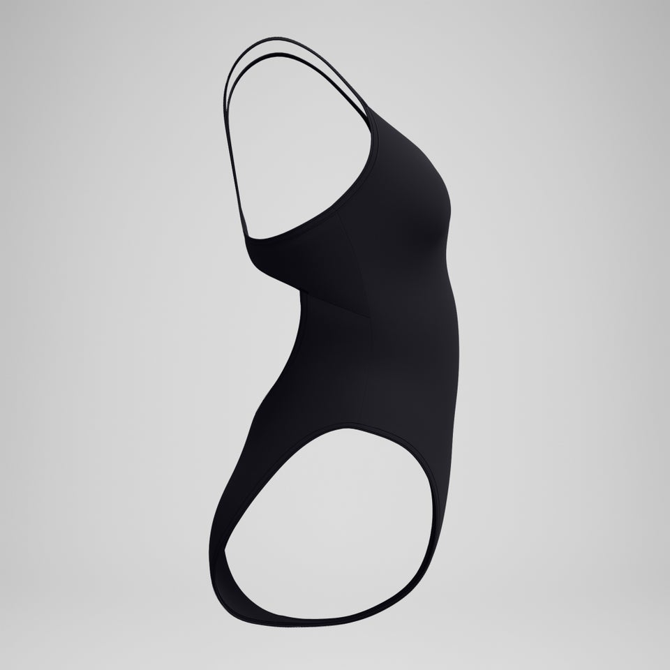 Women's Solid Racerback One Piece Black