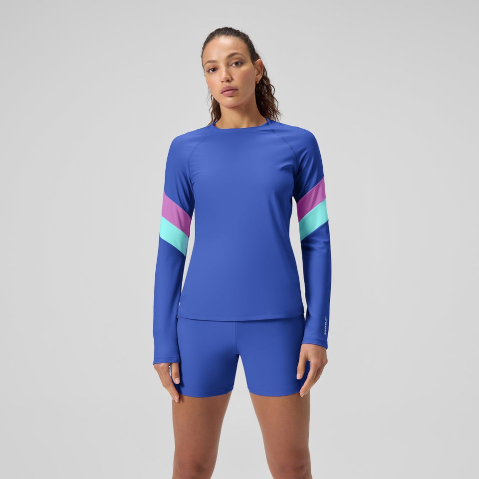 Women's Colorblock Long Sleeve Rashguard Blue/Purple