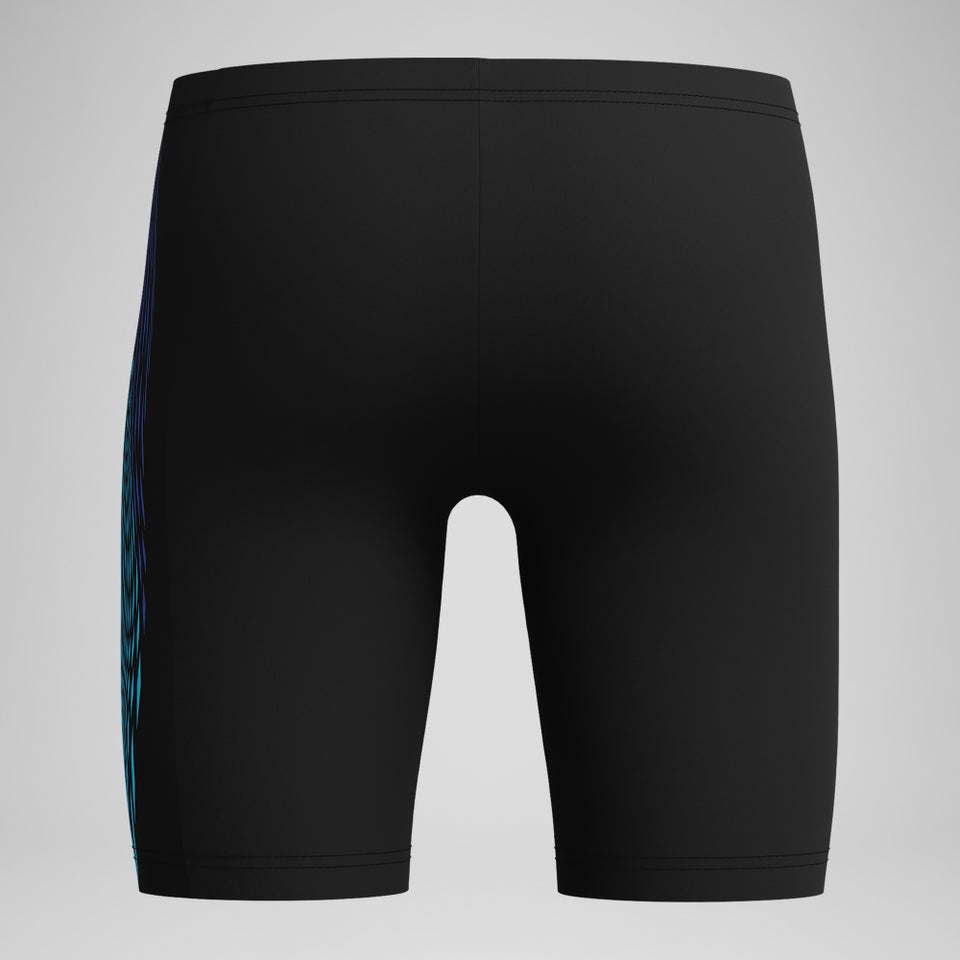 Plastisol Placement-Schwimmhose Schwarz/Blau für Jungen