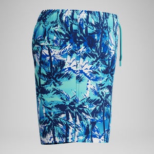 Boys' Printed 13'' Swim Shorts Blue