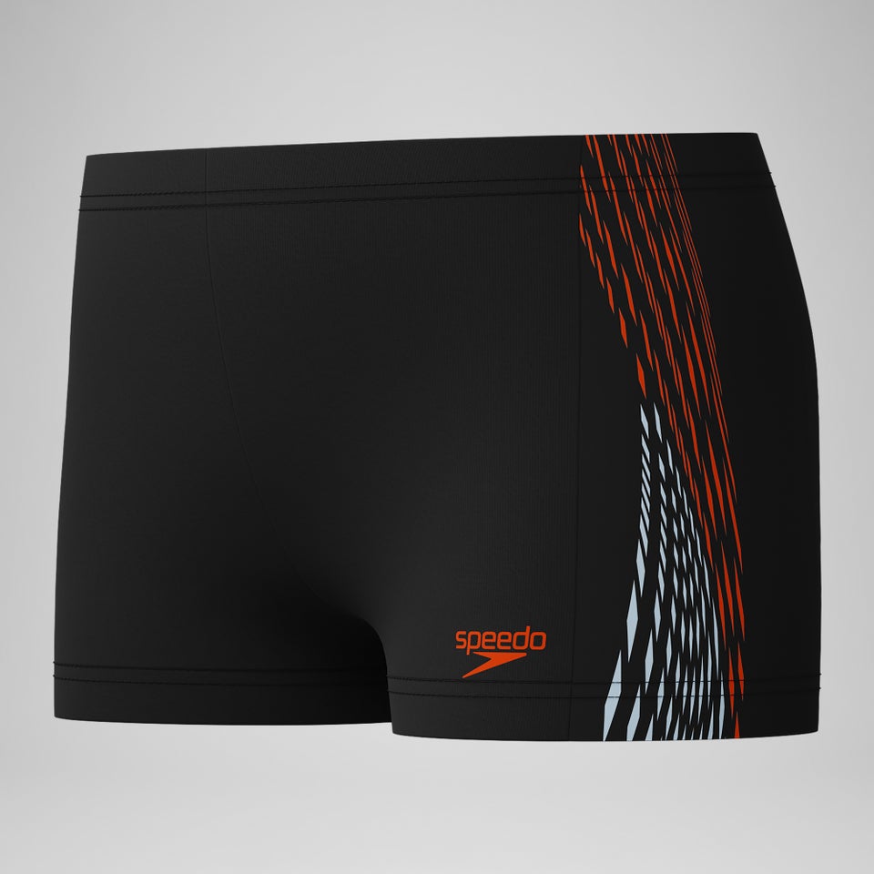 Plastisol Placement-Aquashorts Schwarz/Rot für Jungen