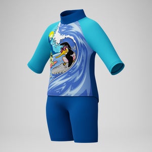 Haut et short de protection solaire Garçon Learn to Swim bleu