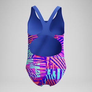 Maillot de bain Fille Spashback imprimé numérique rose/bleu