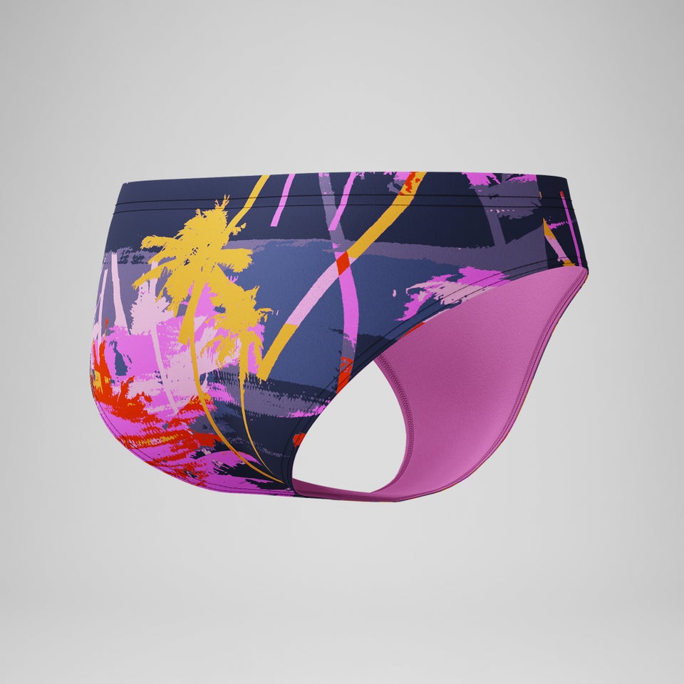 Slip de bain Garçon Club Training 6,5 cm imprimé noir/rose