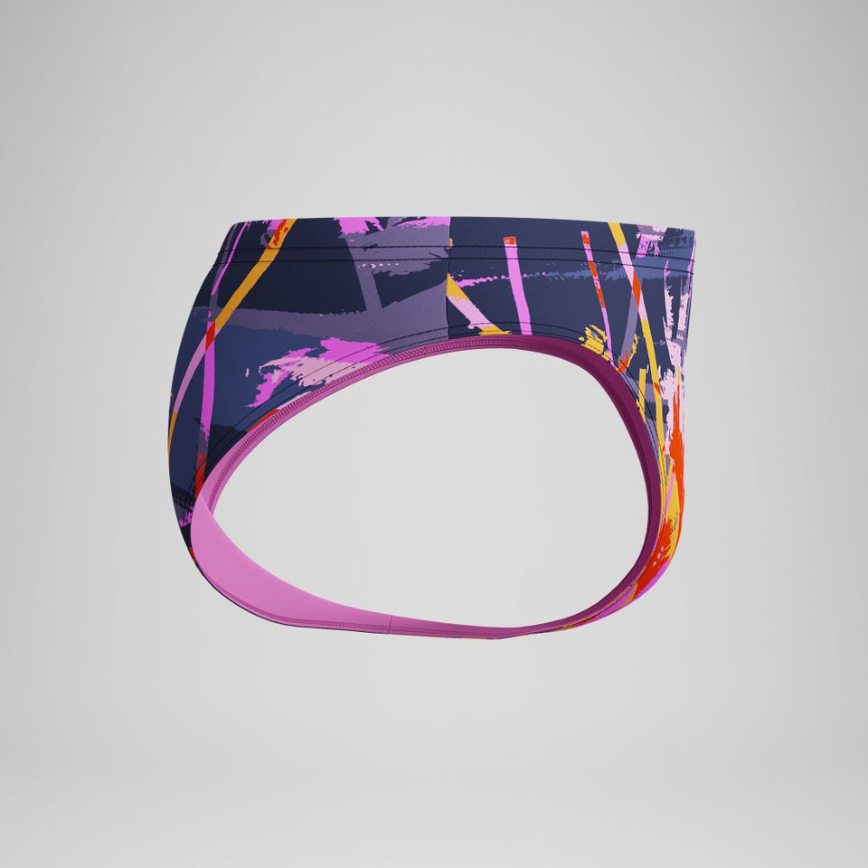 Slip de bain Garçon Club Training 6,5 cm imprimé noir/rose