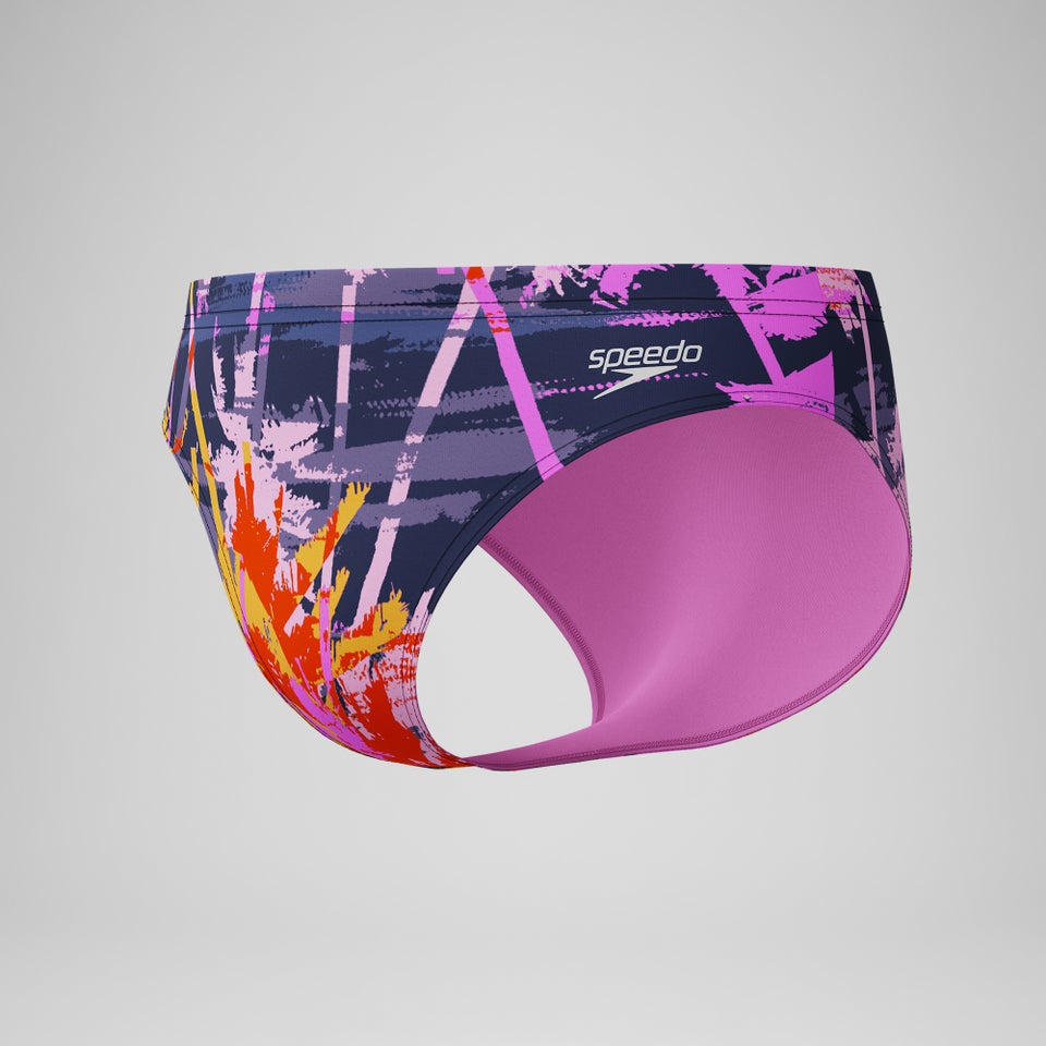 Slip de bain Garçon Club Training 6,5 cm imprimé noir/rose