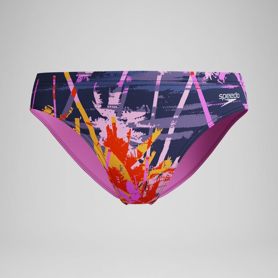 Slip de bain Garçon Club Training 6,5 cm imprimé noir/rose