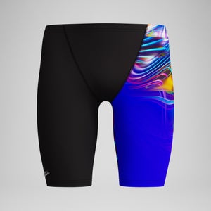 Club Training Bedruckte Schwimmhose Schwarz/Blau für Jungen - 11-12