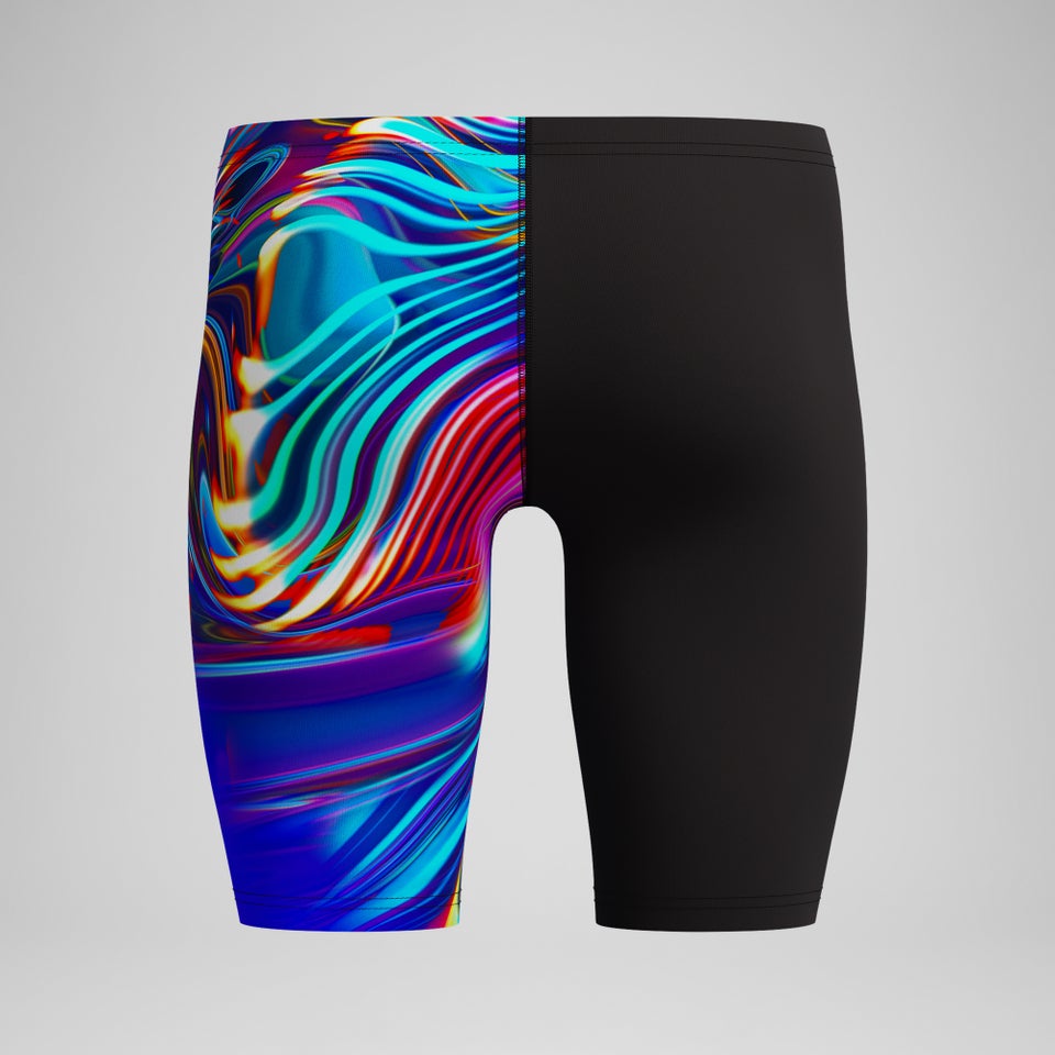 Club Training Bedruckte Schwimmhose Schwarz/Blau für Jungen