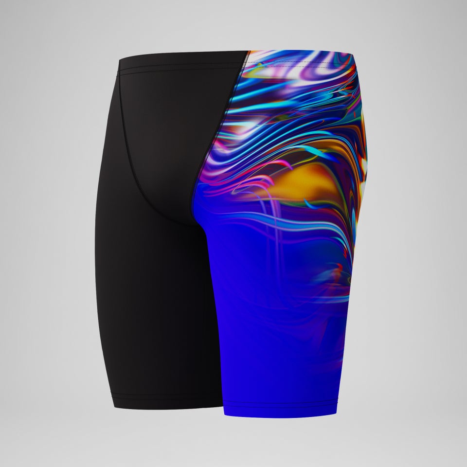 Club Training Bedruckte Schwimmhose Schwarz/Blau für Jungen