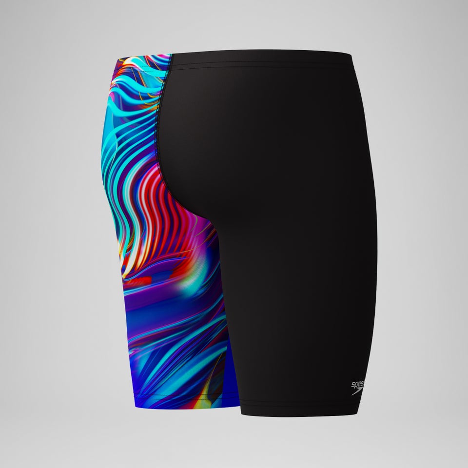 Club Training Bedruckte Schwimmhose Schwarz/Blau für Jungen