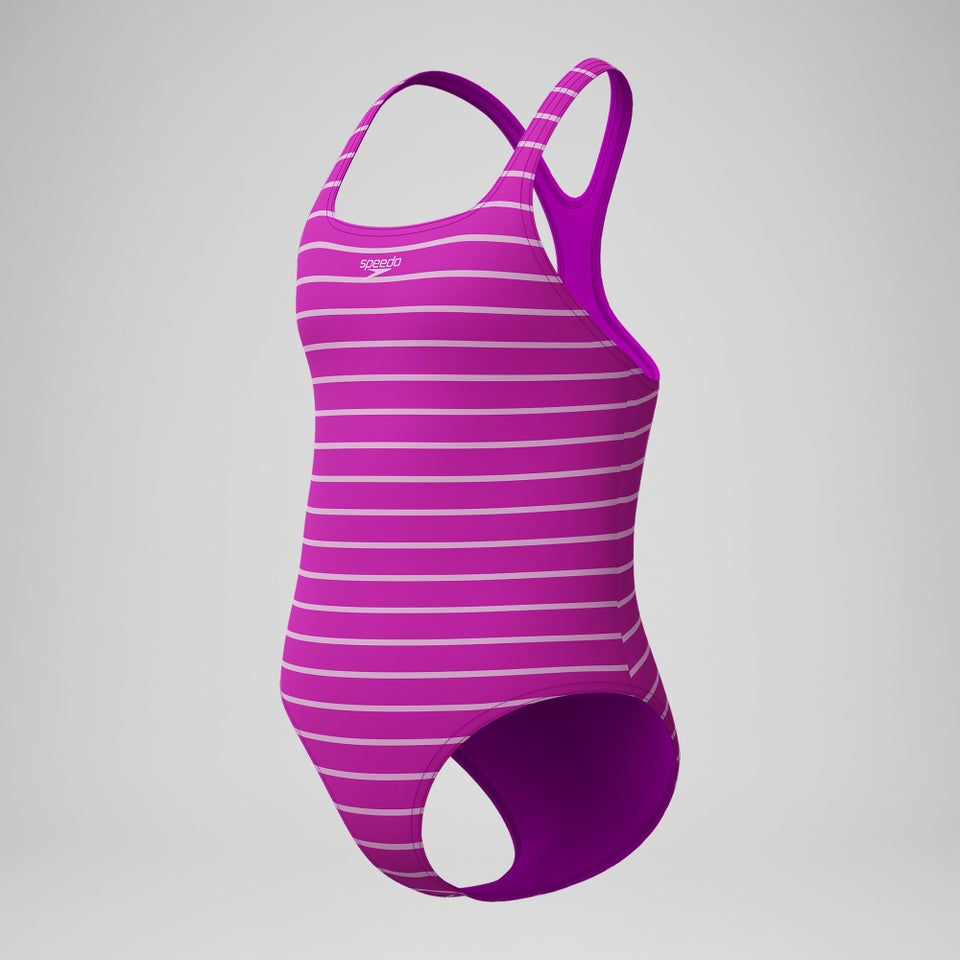 Girls' Printed Medalist Swimsuit Pink