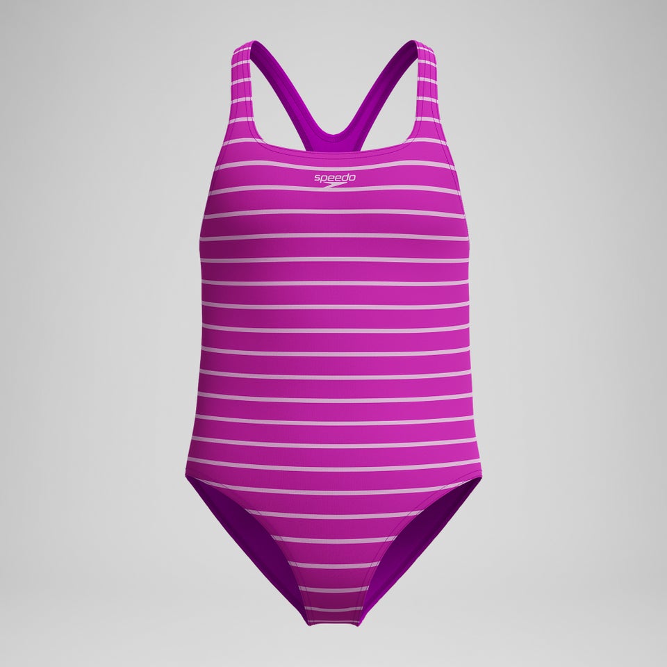 Girls' Printed Medalist Swimsuit Pink