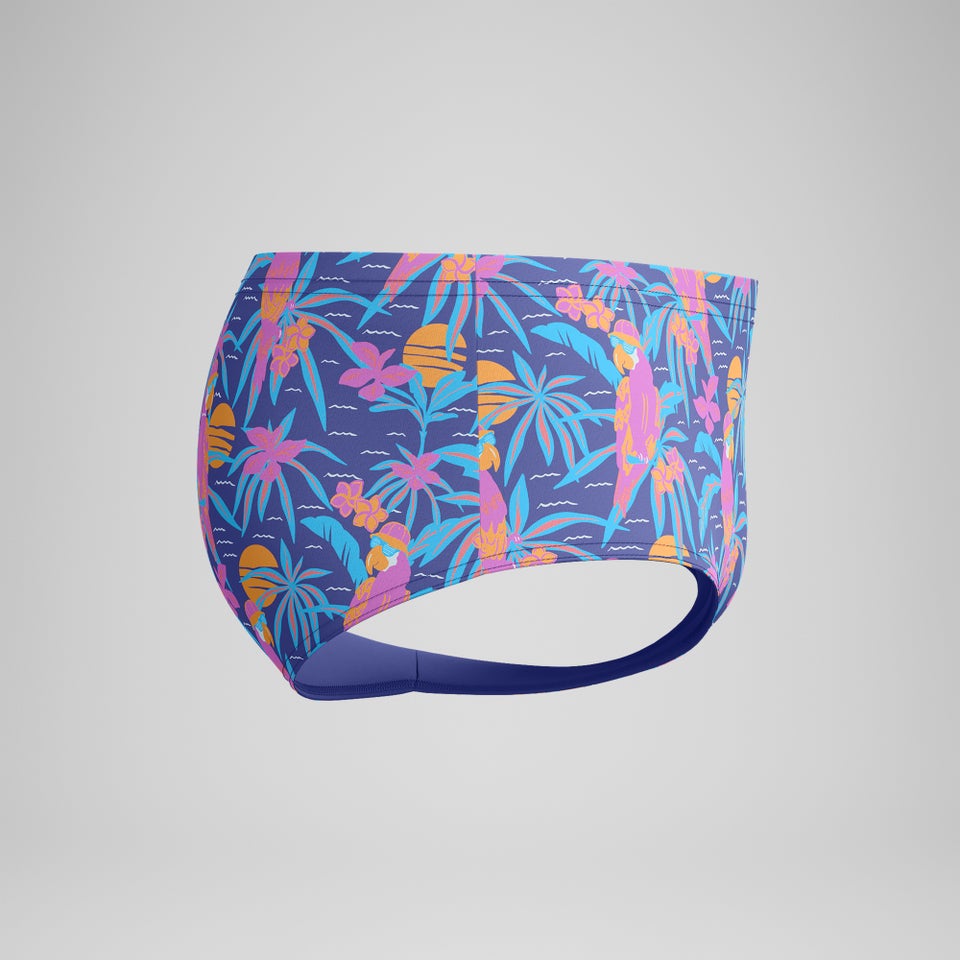 Slip de bain Homme Club Training imprimé 13,5 cm bleu marine/rose