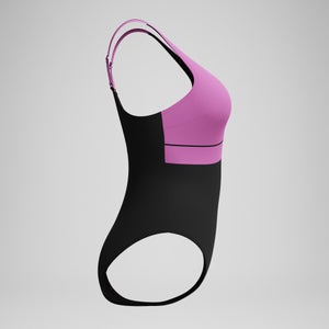 ContourEclipse Formender Badeanzug Schwarz/Pink für Damen