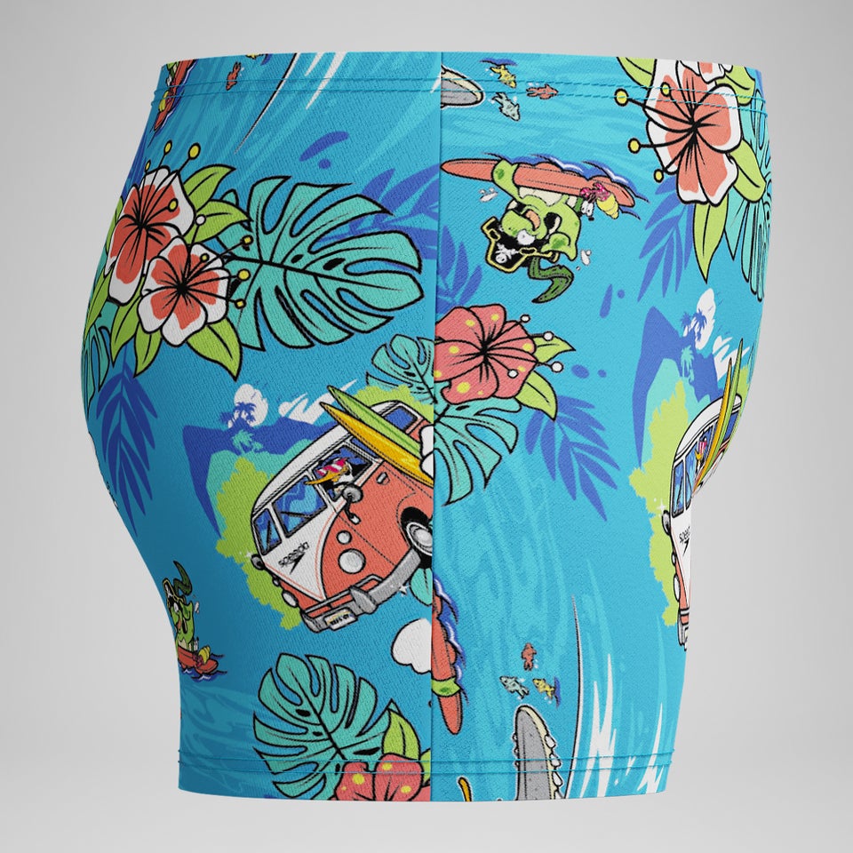 Boys' Learn to Swim Printed Aquashort Blue