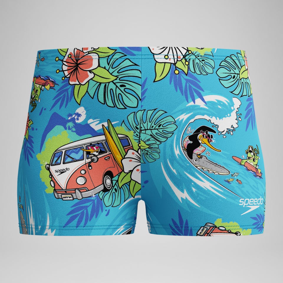 Boys' Learn to Swim Printed Aquashort Blue