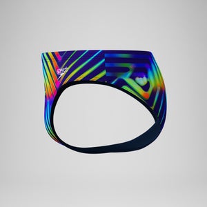 Slip de bain Homme Club Training imprimé 8 cm bleu marine/vert