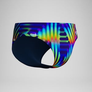 Slip de bain Homme Club Training imprimé 8 cm bleu marine/vert