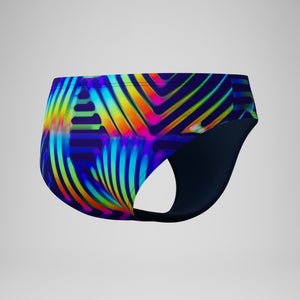 Slip de bain Homme Club Training imprimé 8 cm bleu marine/vert