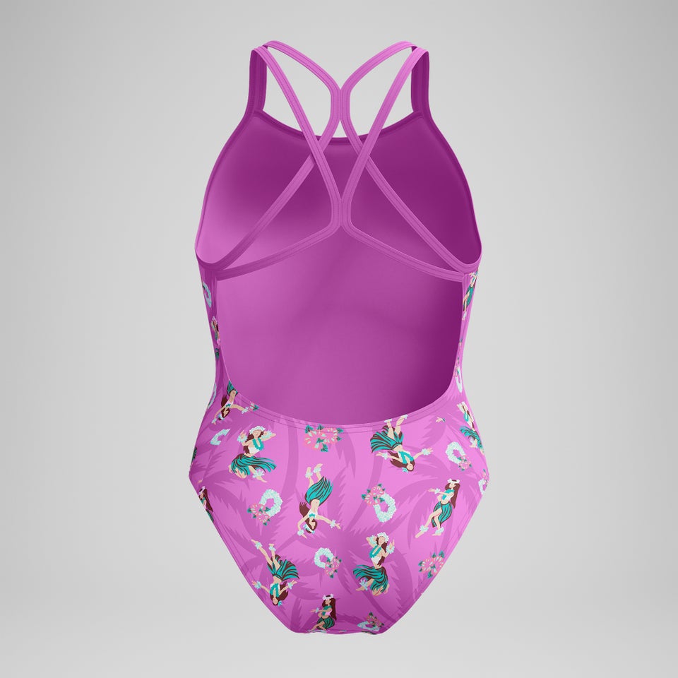 Women's Club Training Printed Starback Swimsuit Pink/Green