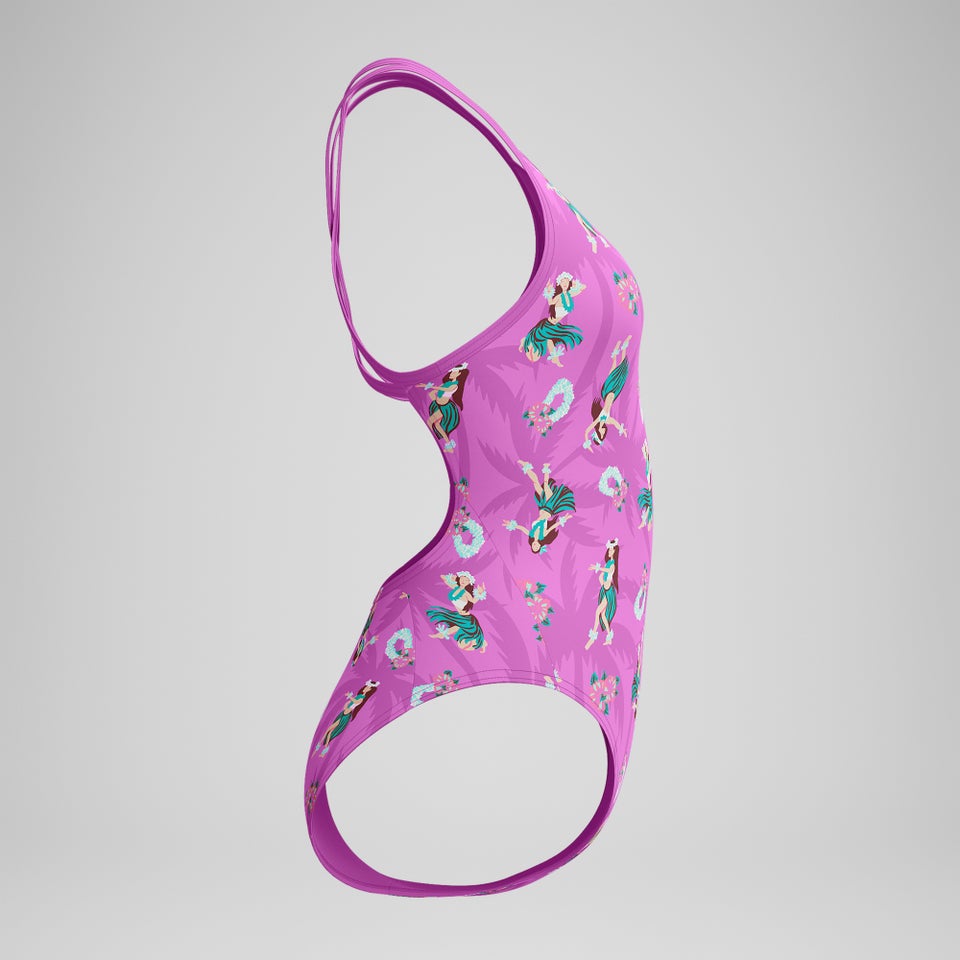 Women's Club Training Printed Starback Swimsuit Pink/Green