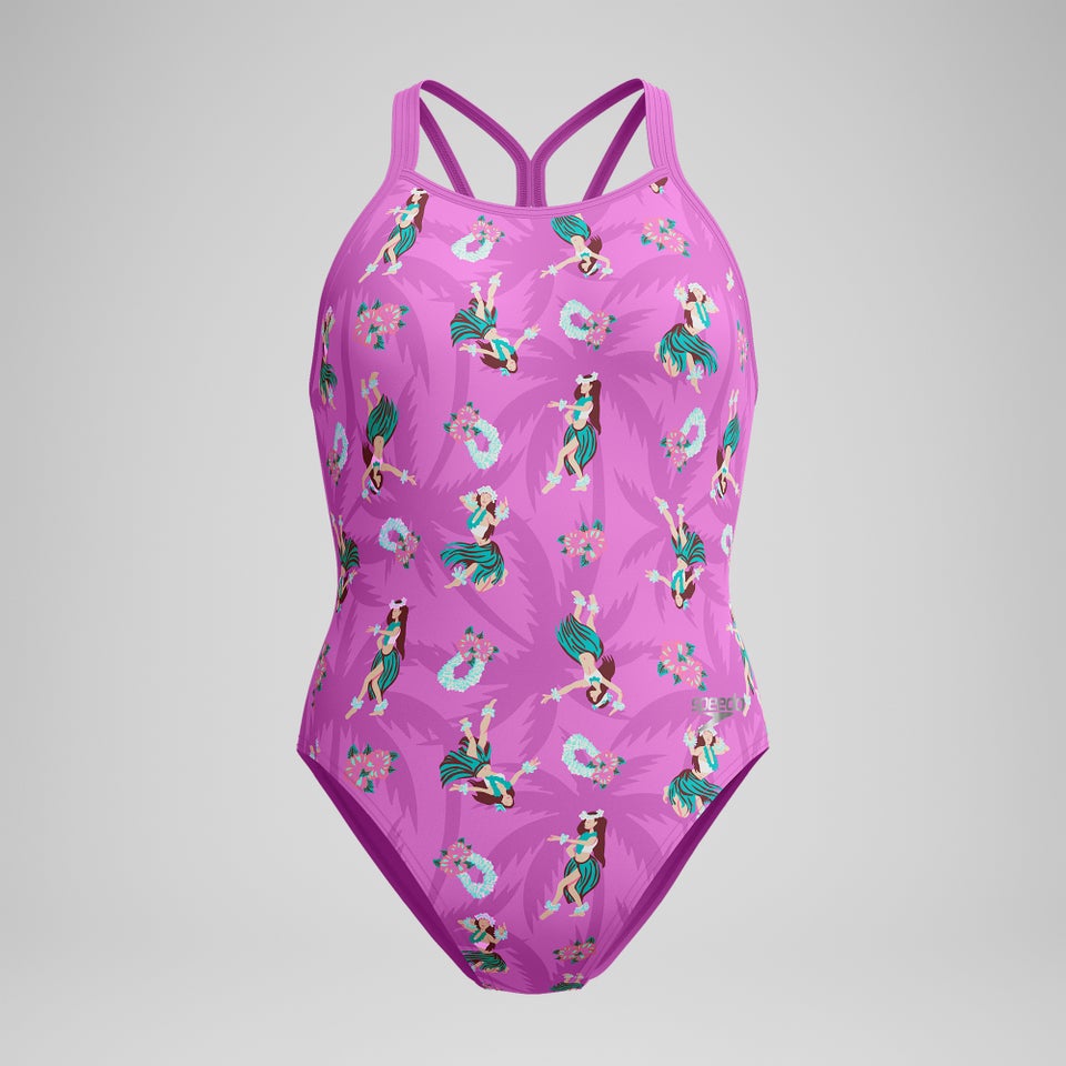 Women's Club Training Printed Starback Swimsuit Pink/Green