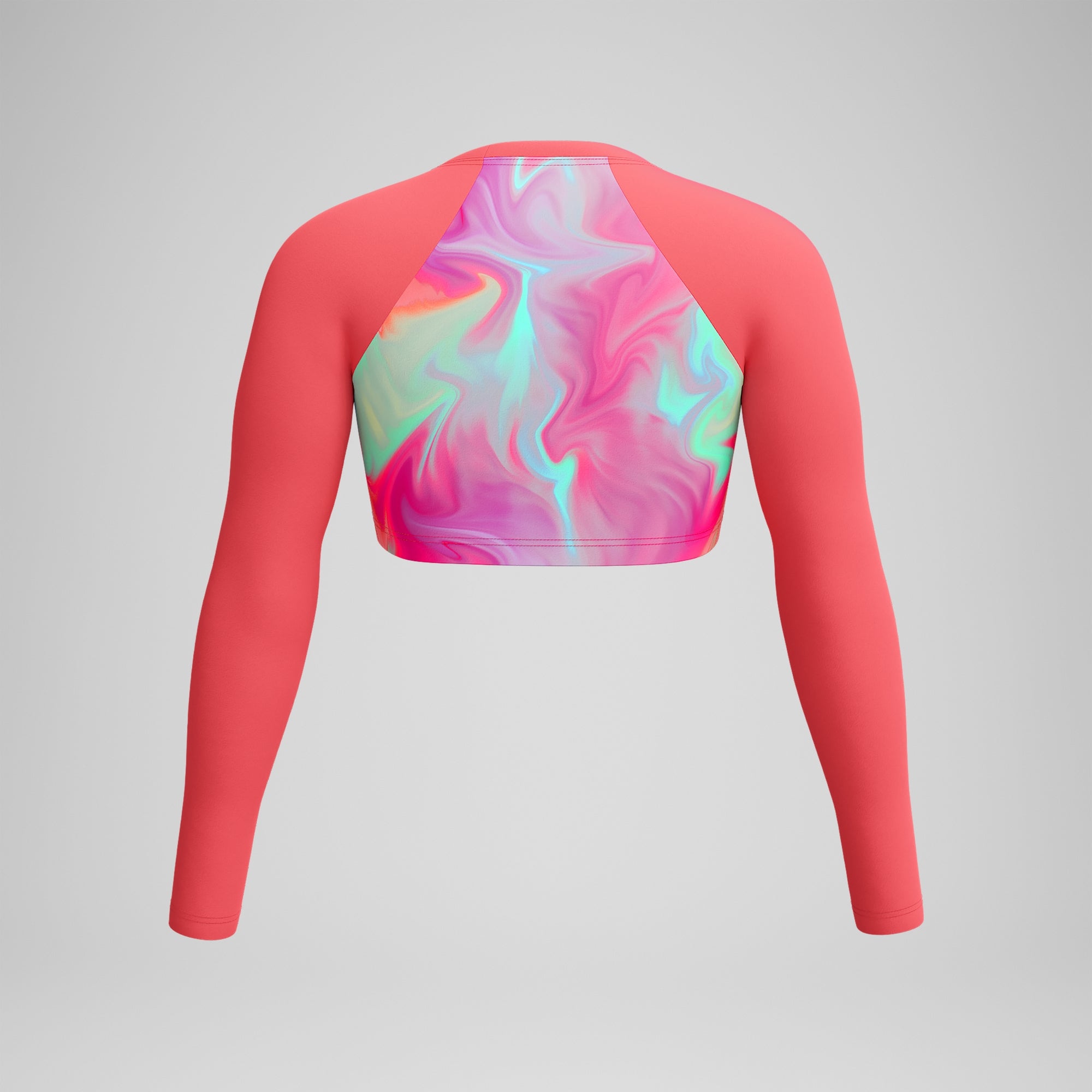 Women's Printed Long Sleeve Crop Top Coral | Speedo USA
