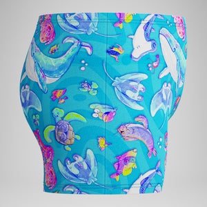 Short de bain Aquashort Garçon Learn to Swim imprimé numérique bleu