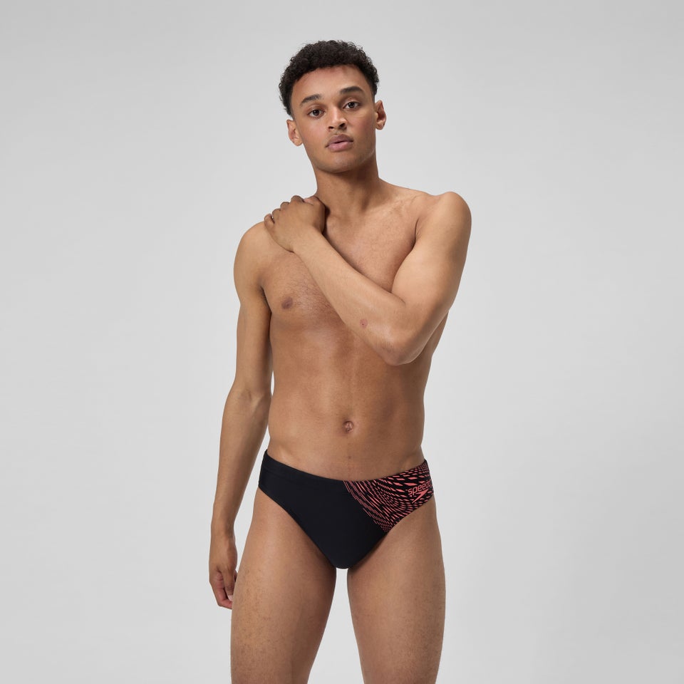 Men's Medley Logo 3" Brief Black/Coral