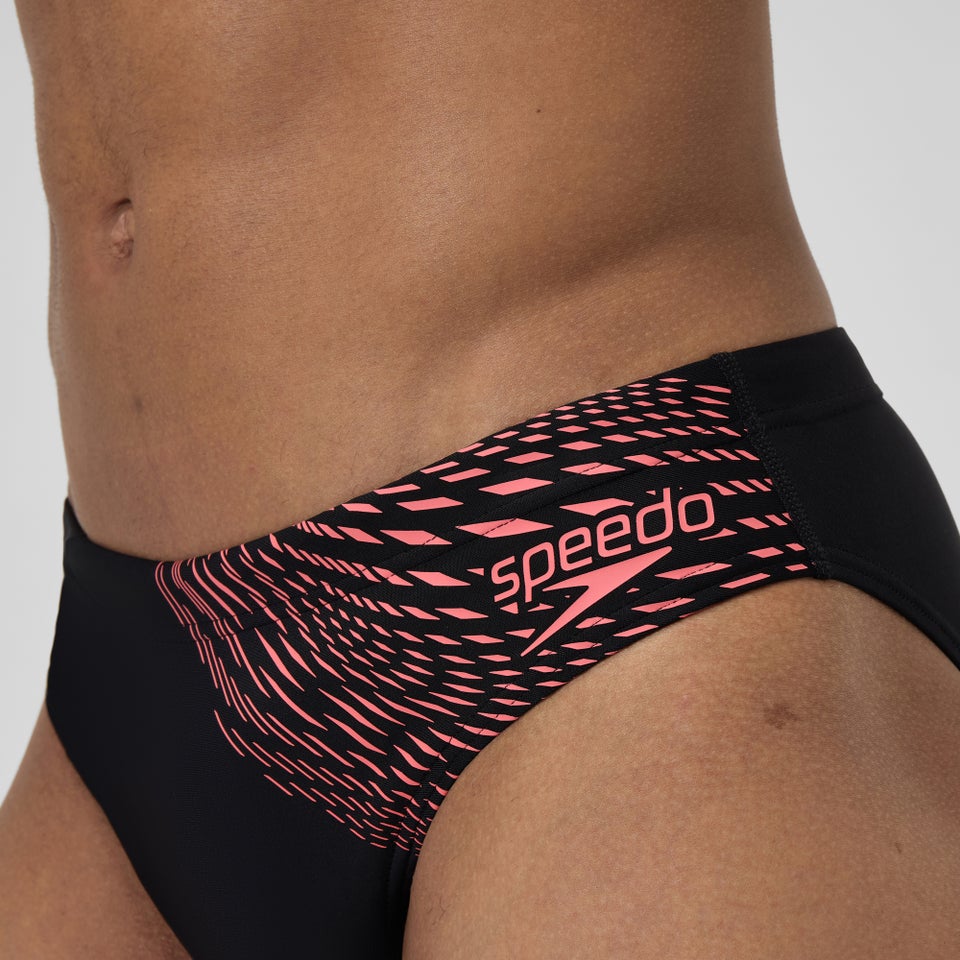 Men's Medley Logo 3" Brief Black/Coral