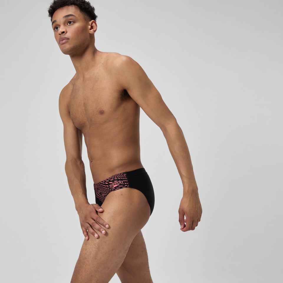 Men's Medley Logo 3" Brief Black/Coral