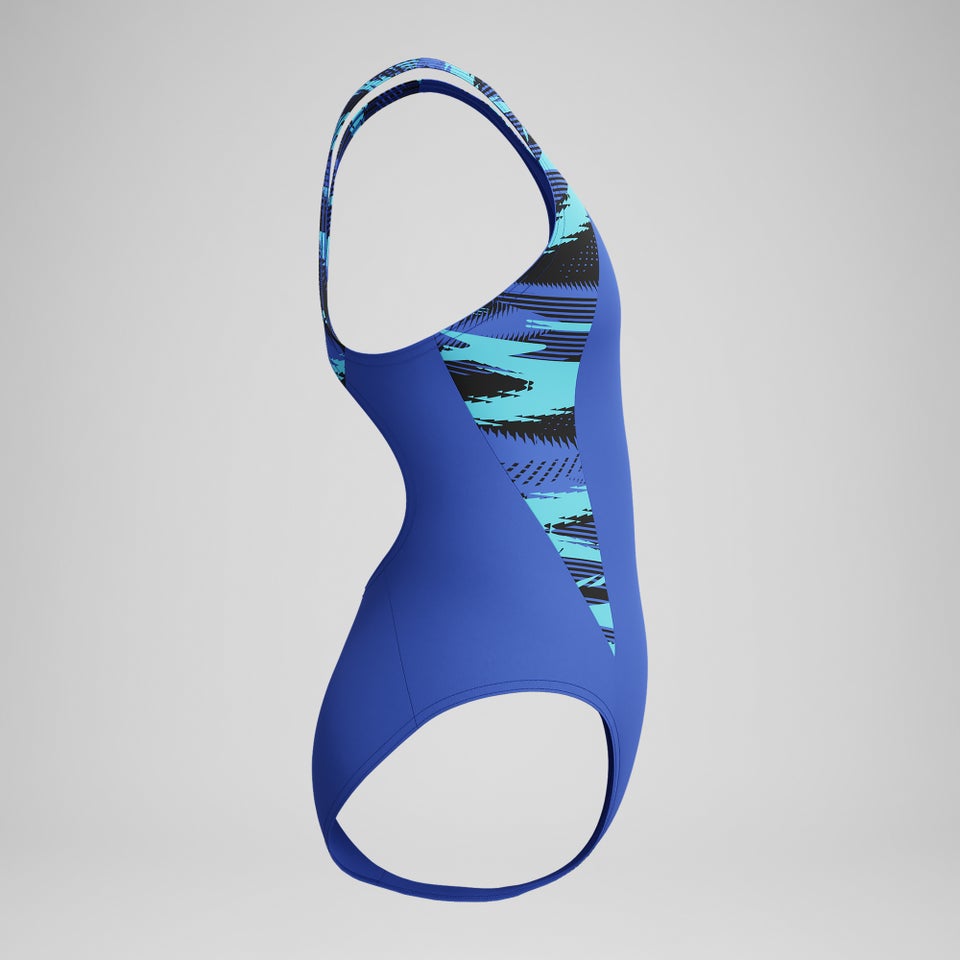 Girls' HyberBoom Splice Muscleback Swimsuit Blue