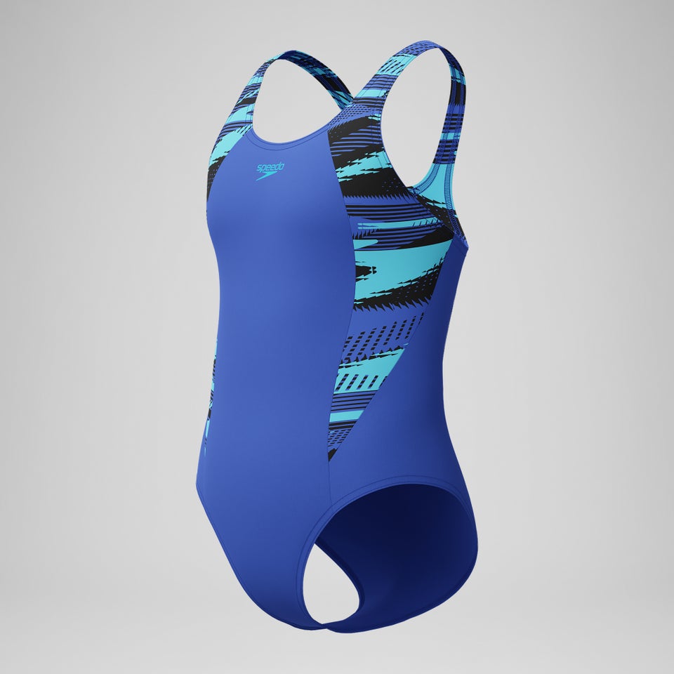 Girls' HyberBoom Splice Muscleback Swimsuit Blue