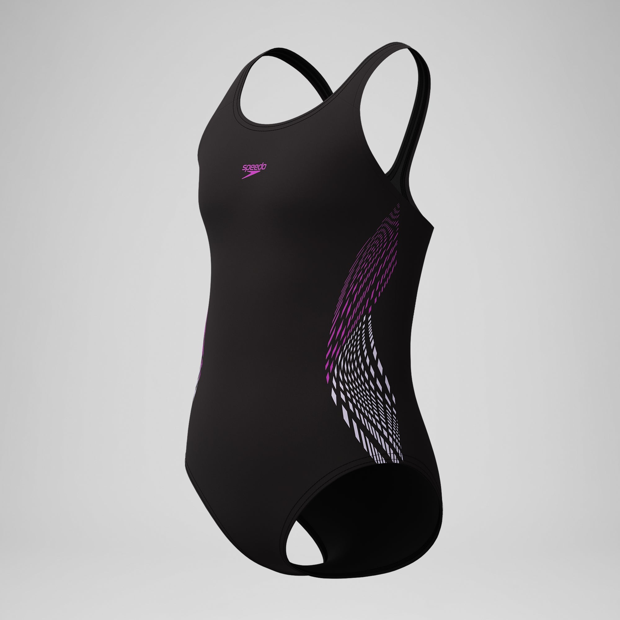 Girls' Placement Muscleback Swimsuit Black/Pink