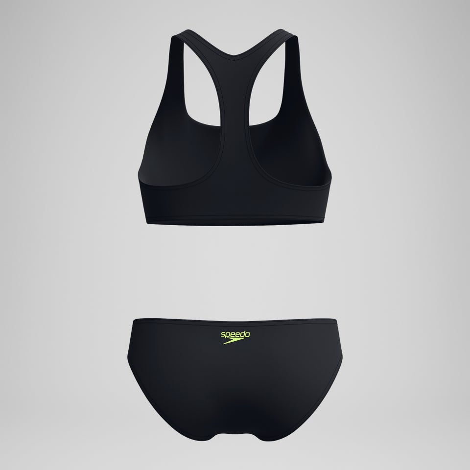 Placement-Bikini Schwarz/Gelb für Damen