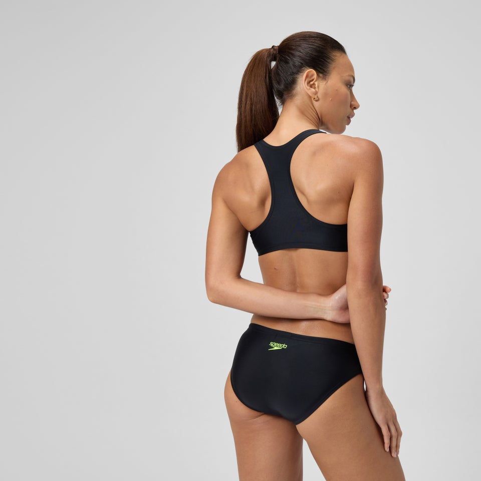 Placement-Bikini Schwarz/Gelb für Damen