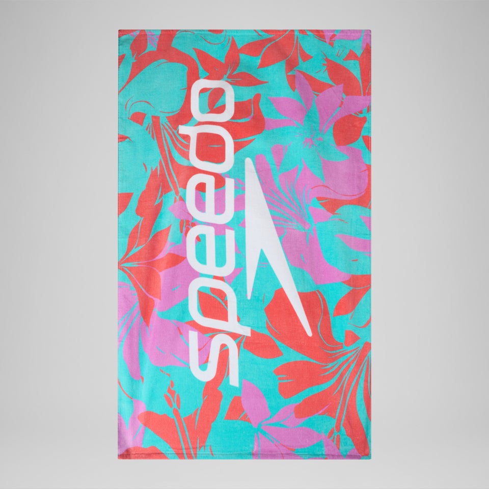 Serviette de plage imprimée turquoise/rose