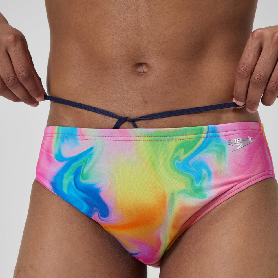 Printed One Brief Pink/Yellow