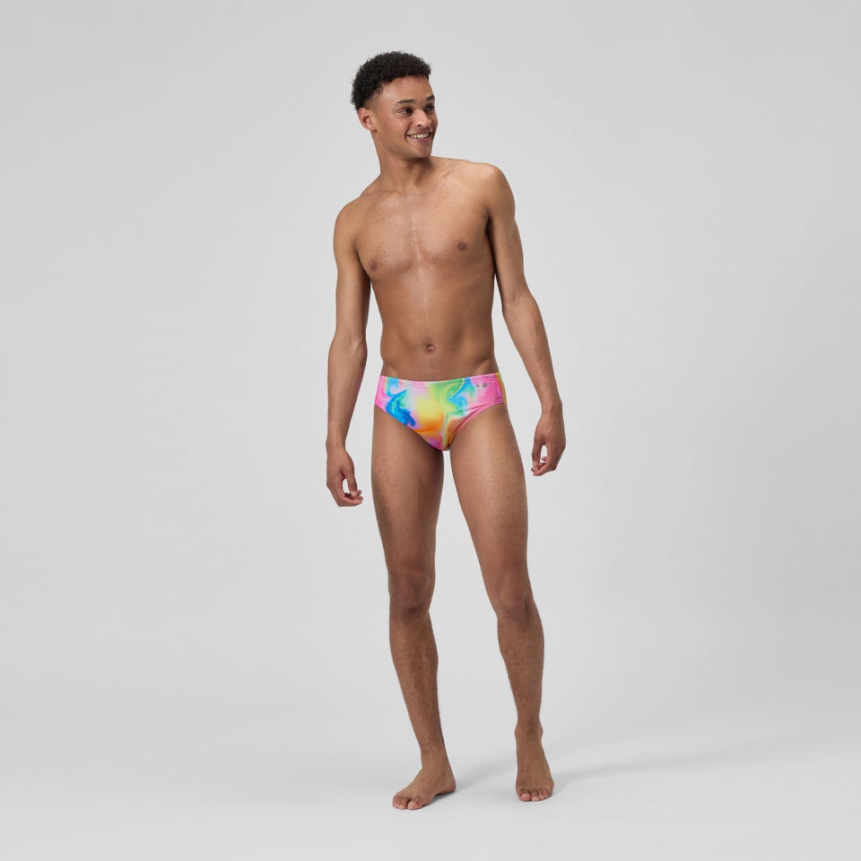 Printed One Brief Pink/Yellow