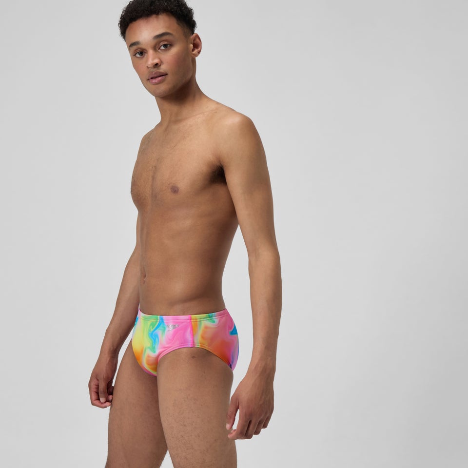 Printed One Brief Pink/Yellow