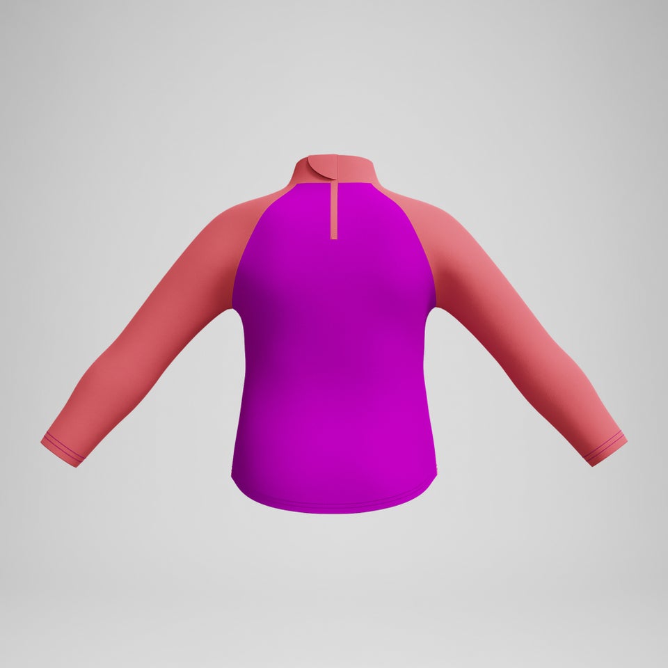 Haut Fille Rash Digital à manches longues corail/rose