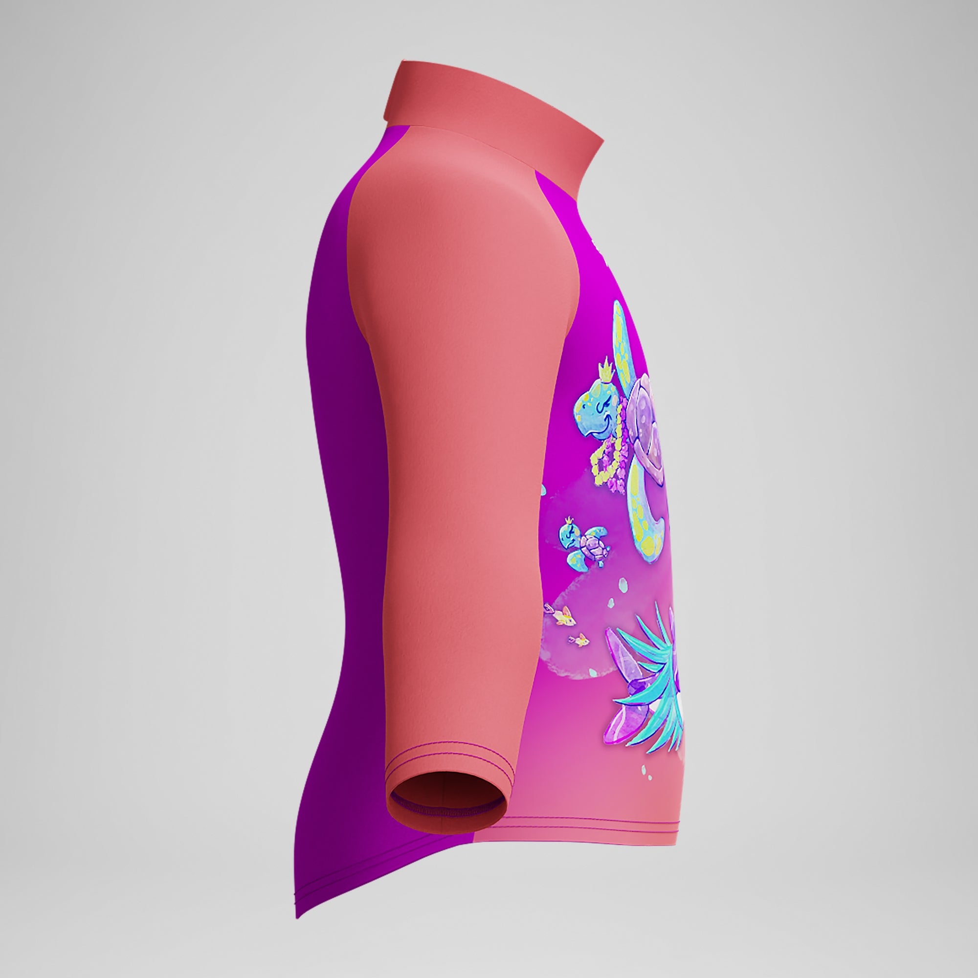 Girls' Digital Long Sleeve Rash Top Coral/Pink | Speedo UK