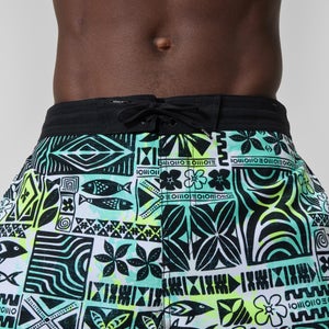 Short de bain Bondi imprimé 50 cm, hommes, noir/blanc