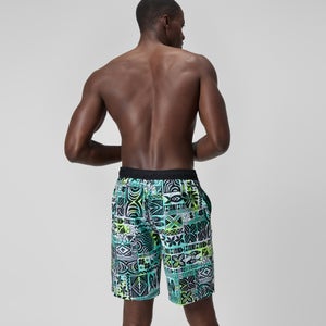 Short de bain Bondi imprimé 50 cm, hommes, noir/blanc