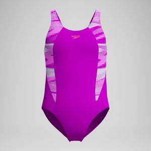 HyperBoom Splice-Muscleback-Badeanzug Pink für Mädchen - 5-6