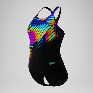Women's Digital Printed Medalist Swimsuit Black