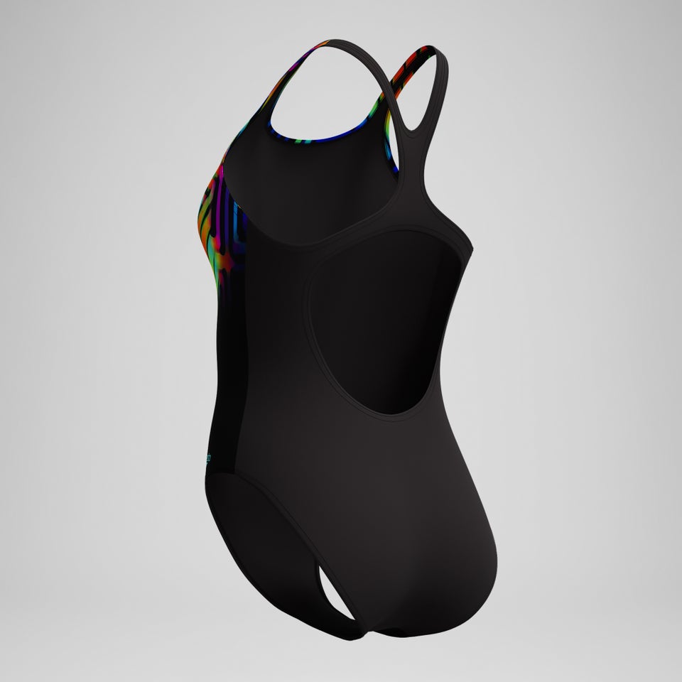 Medalist Badeanzug mit Digitaldruck Schwarz für Damen