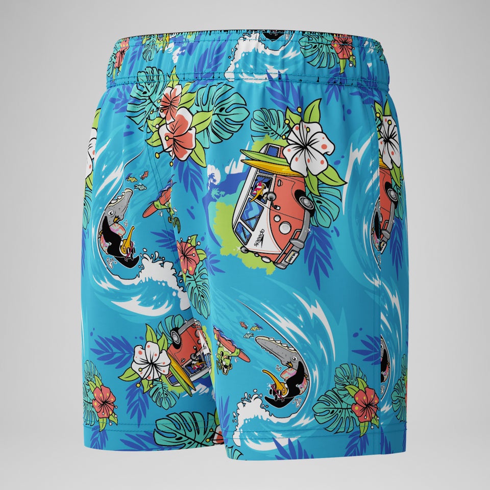 Schwimmlern-Badeshorts 28 cm Blau für Jungen